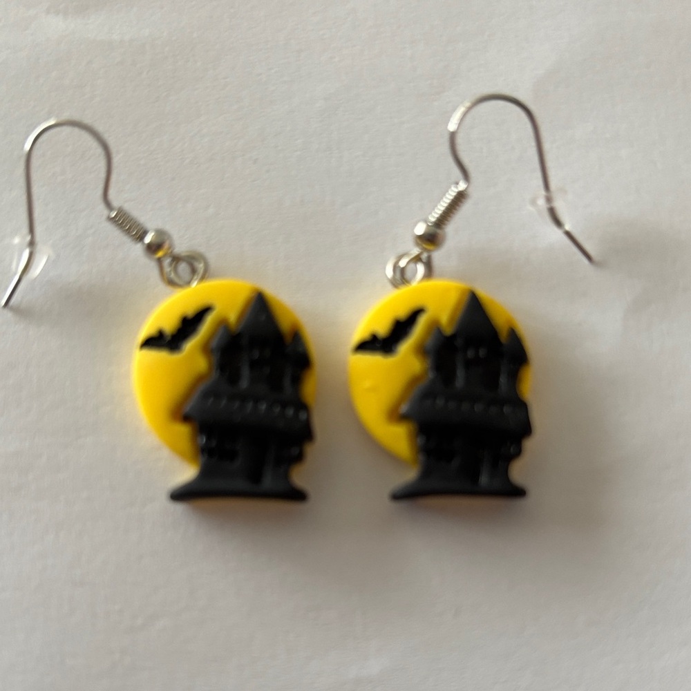 Yellow and Black Halloween Earrings